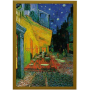 Van Gogh's side walk café at night - Reproduction with dark wooden frame