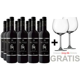Recas - Nonius - Feteasca Neagra / Shiraz 12er Karton + 2 Stölzle Gläser