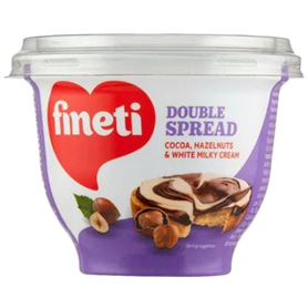 Fineti - Double Spread - Kakao- und Haselnusscreme und Milchcreme